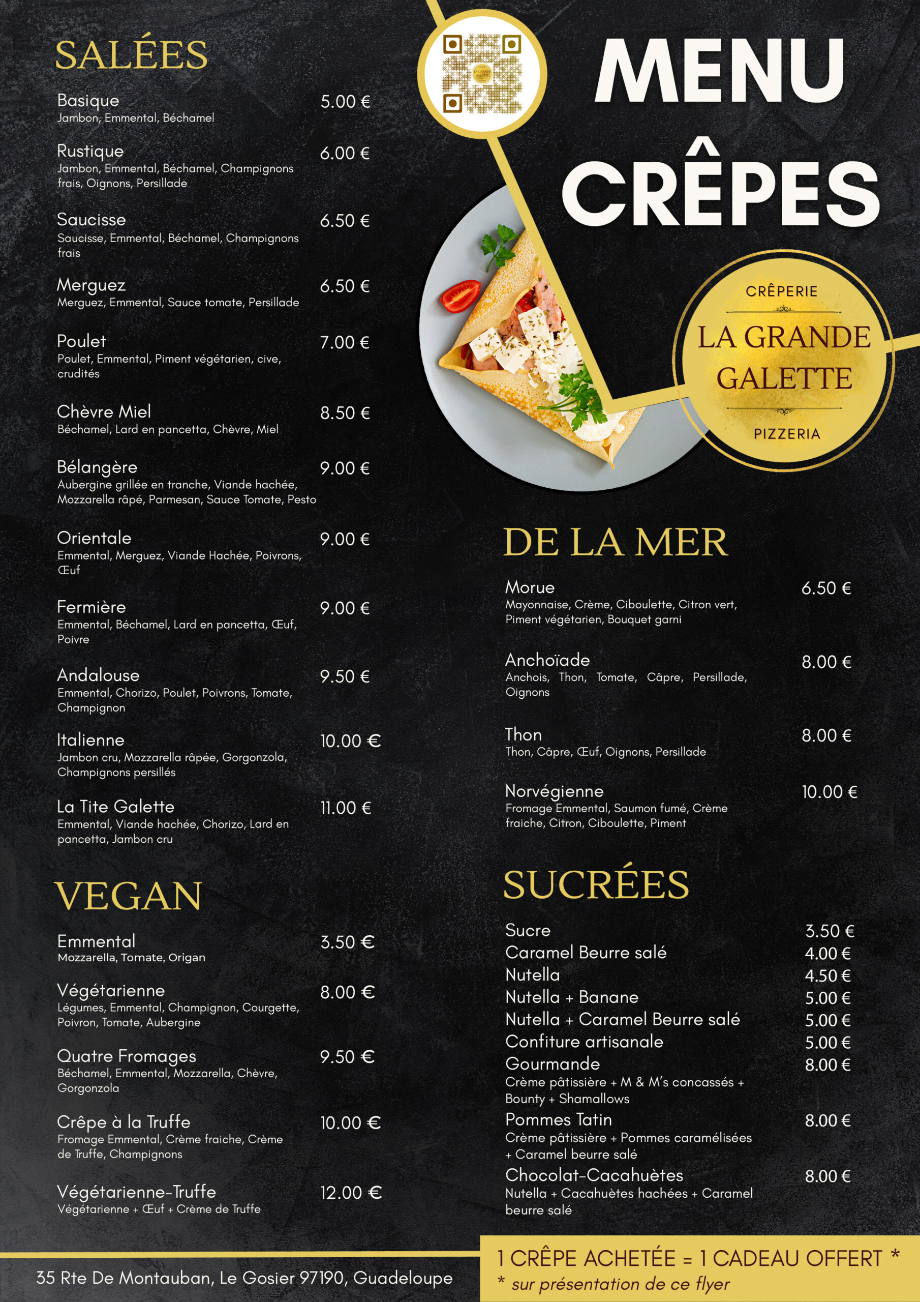 menu crepes