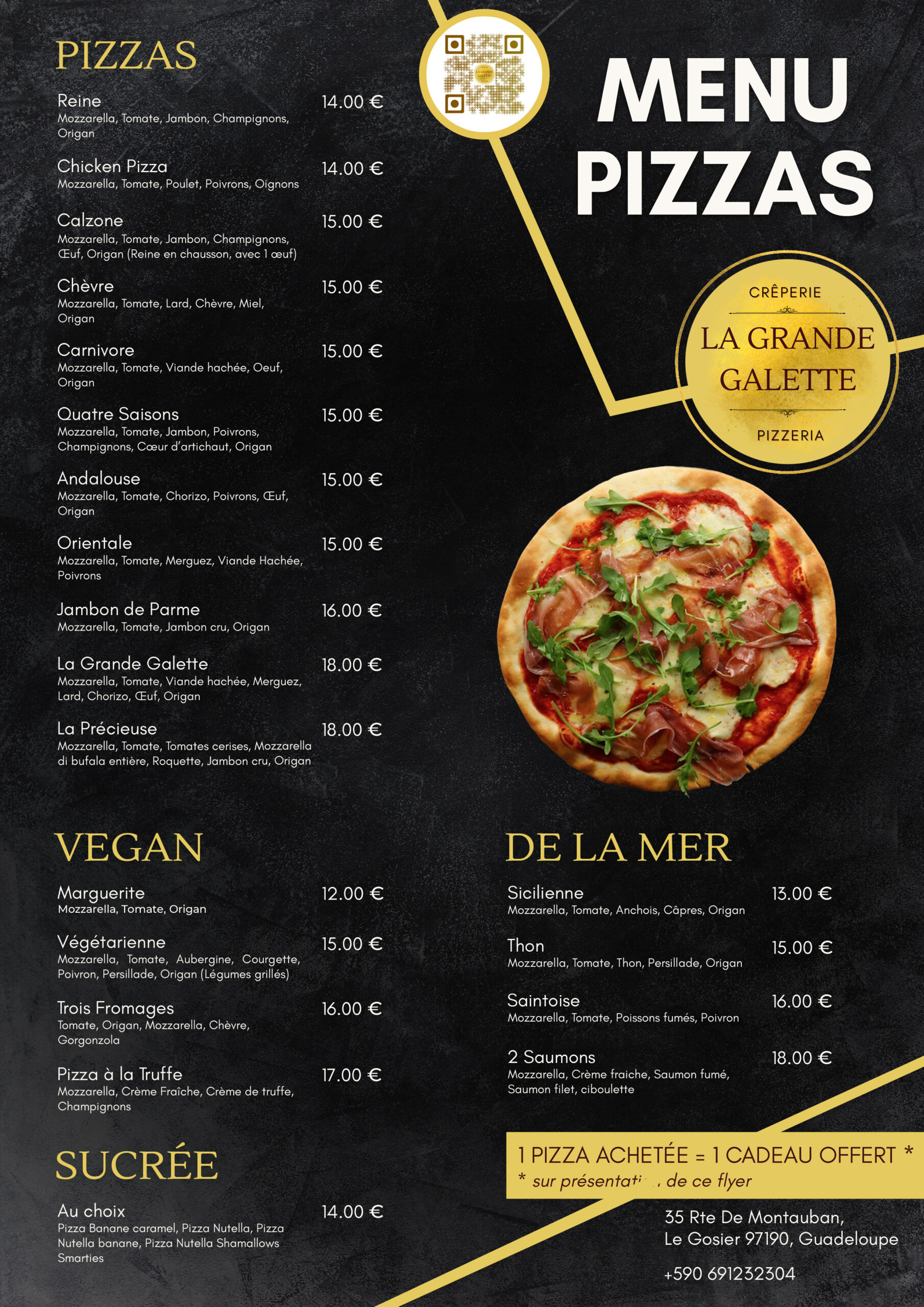 menu pizza